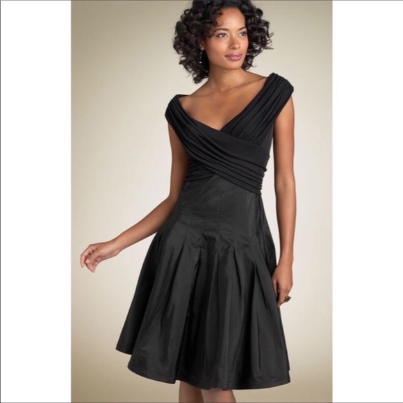 taffeta fit and flare dress